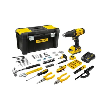 Furadeira e Parafusadeira Stanley de Impacto com 119 Acessórios 20V 1/2" SCD711D1H-BR