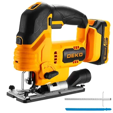 Serra Tico Tico 7/8 Pol 20V com Laser e Luz LED Bateria Lítio-íon Carregador e Acessórios DEKO-DKJS20Q1Y-S1
